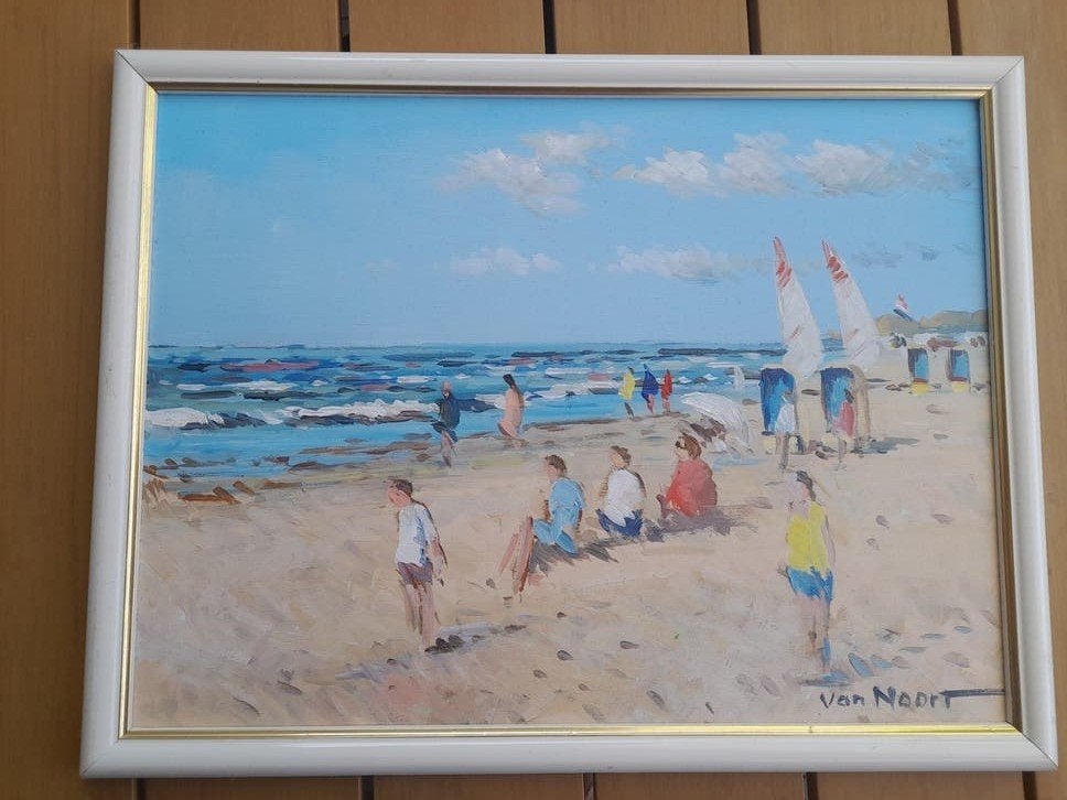 Schilderij van Noort - Strand Zandvoort, Ophalen of Verzenden