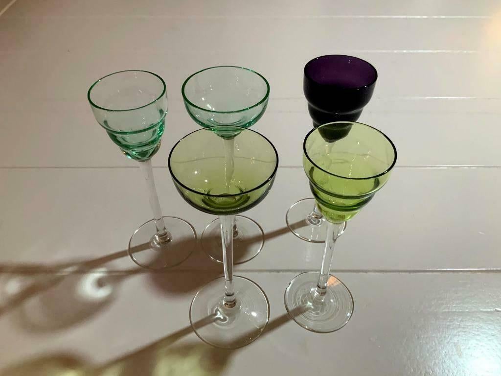 antiek glaasjes jaren 40, Antiek en Kunst, Antiek | Glas en Kristal, Ophalen of Verzenden
