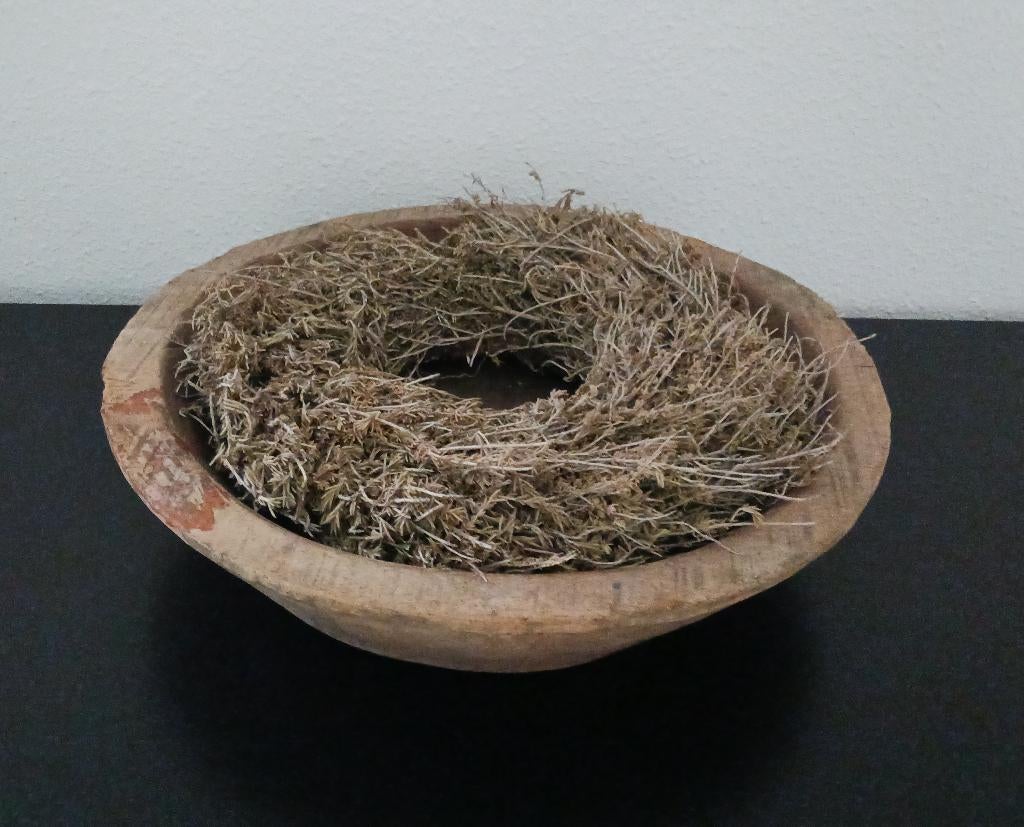 Oud houten schaal, Huis en Inrichting, Woonaccessoires | Schalen en Manden, Ophalen, Schaal, Rond, Zo goed als nieuw
