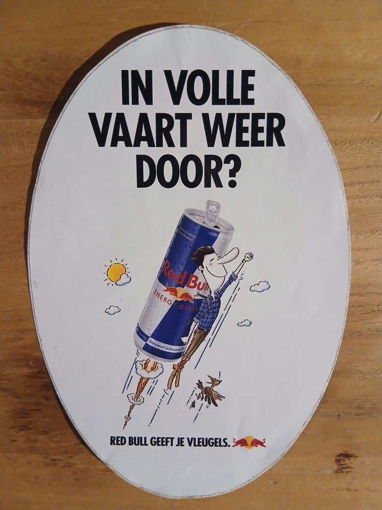 Red Bull Sticker - In Volle Vaart Weer Door?, Ophalen of Verzenden, Zo goed als nieuw, Merk