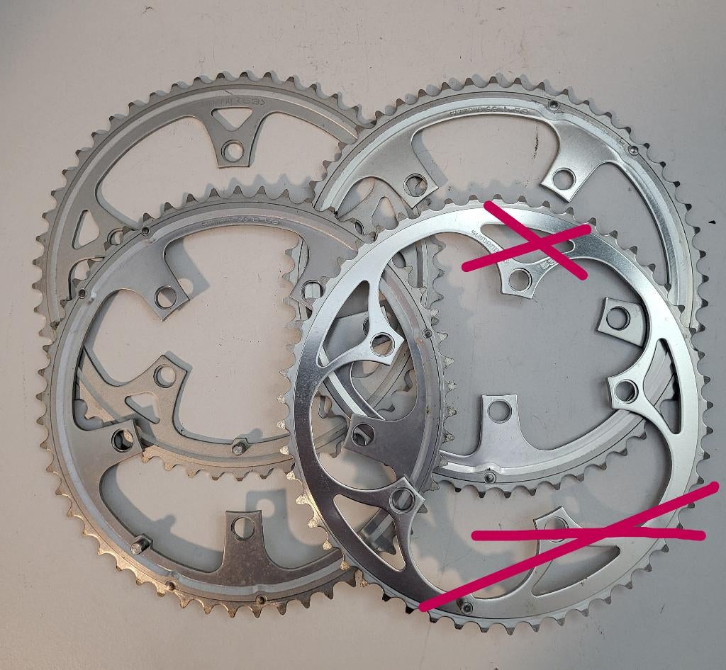 Shimano chainrings 53T BCD130 6/7/8 speed – NOS -  20€/each, Fietsen en Brommers, Fietsonderdelen, Nieuw, Crankstel of Pedalen