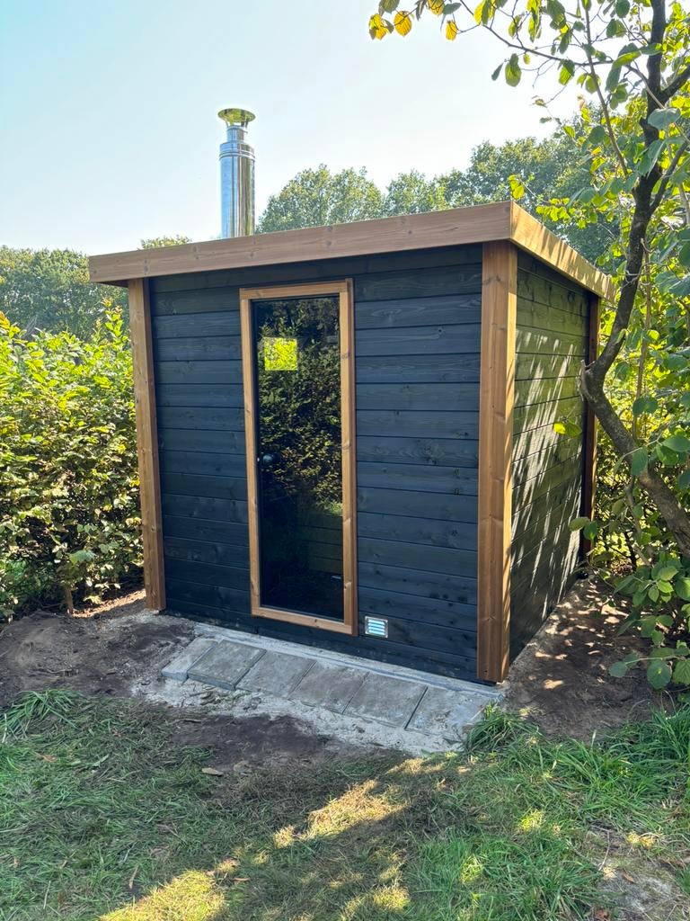 Superdeal! Thermowood buitensauna 200x200 tuin /buiten sauna