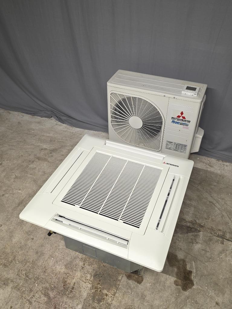 Refurbished cassette airco Mitsubishi Hyper inverter 5,0 kW, Koelen en Ontvochtigen, Timer, Plafondventilator, 3 snelheden of meer