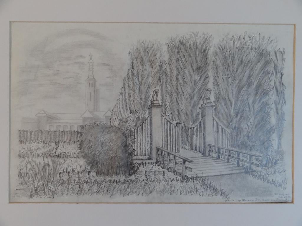 potloodtekening Museum Boymans van Beuningen, Ophalen of Verzenden