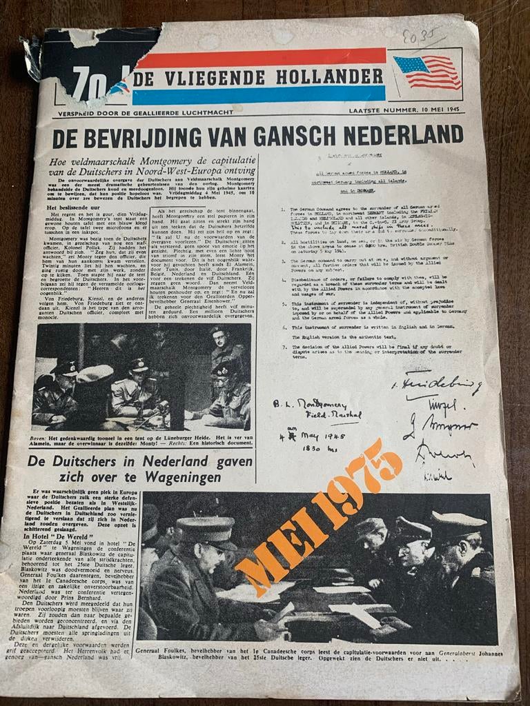 De Vliegende Hollander Herdenking 1975 - Krantenartikel, Ophalen of Verzenden, Gelezen, Krant