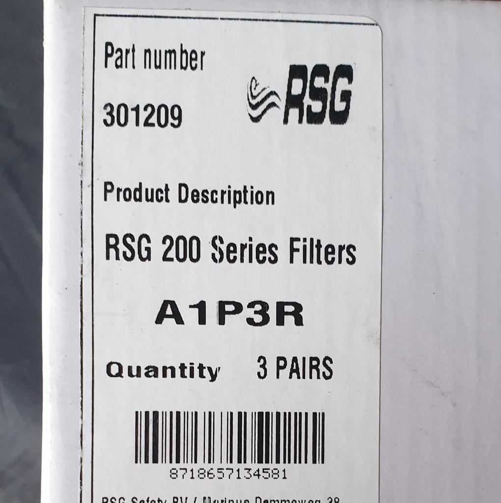 9 Sets A1P3 Filter cartridge RSG 200 Series, Doe-het-zelf en Verbouw, Adembescherming, Ophalen of Verzenden, Nieuw, Halfgelaatsmaskers
