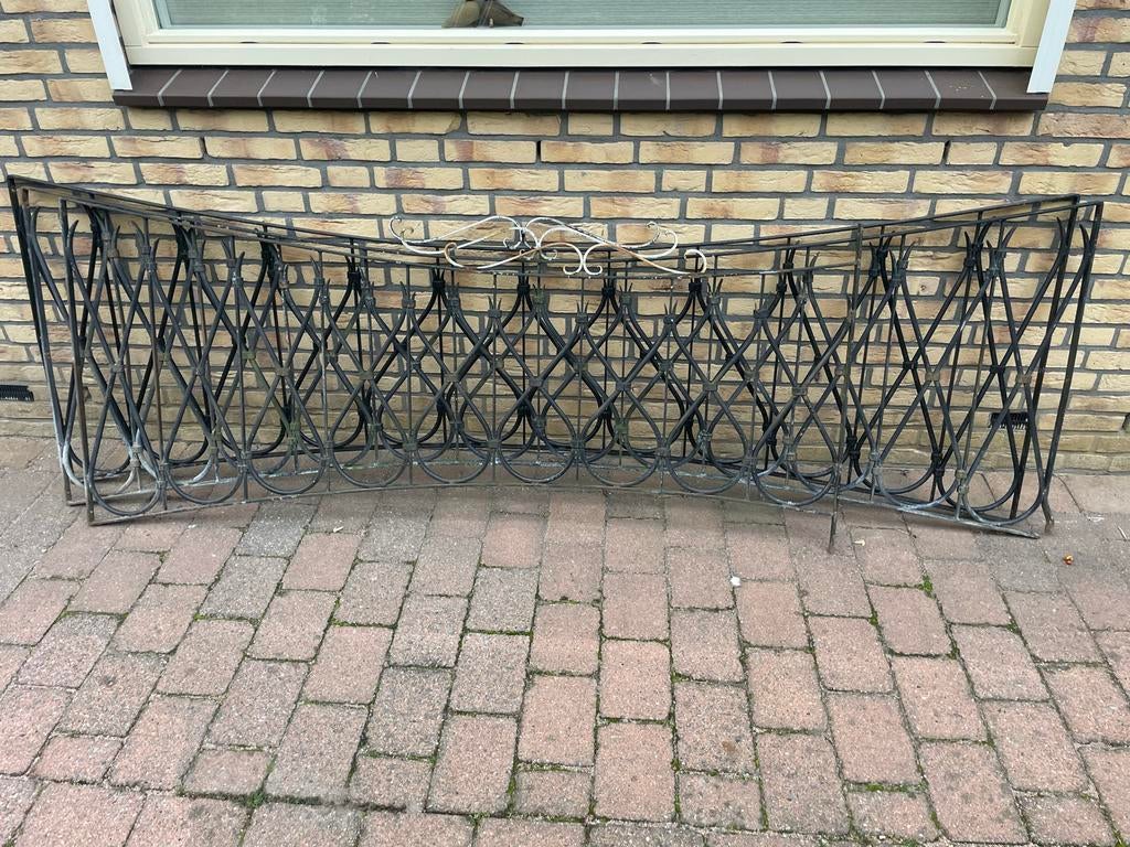 Smeedijzeren hekwerk - 3 delen, Ophalen of Verzenden, Gebruikt, IJzer, Sierhekwerk