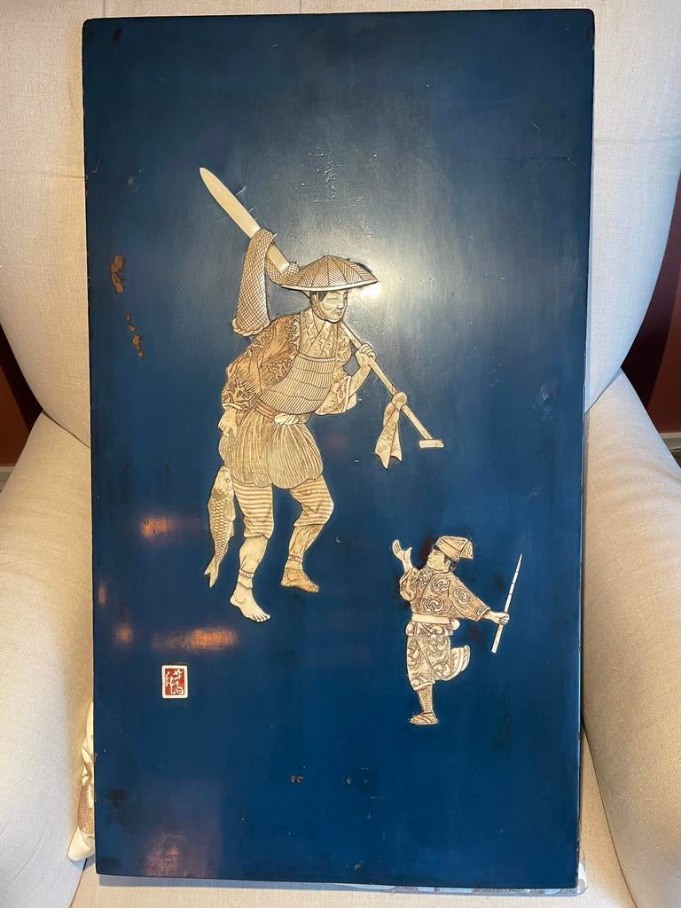 Oosters paneel met figuren, Antiek en Kunst, Ophalen of Verzenden
