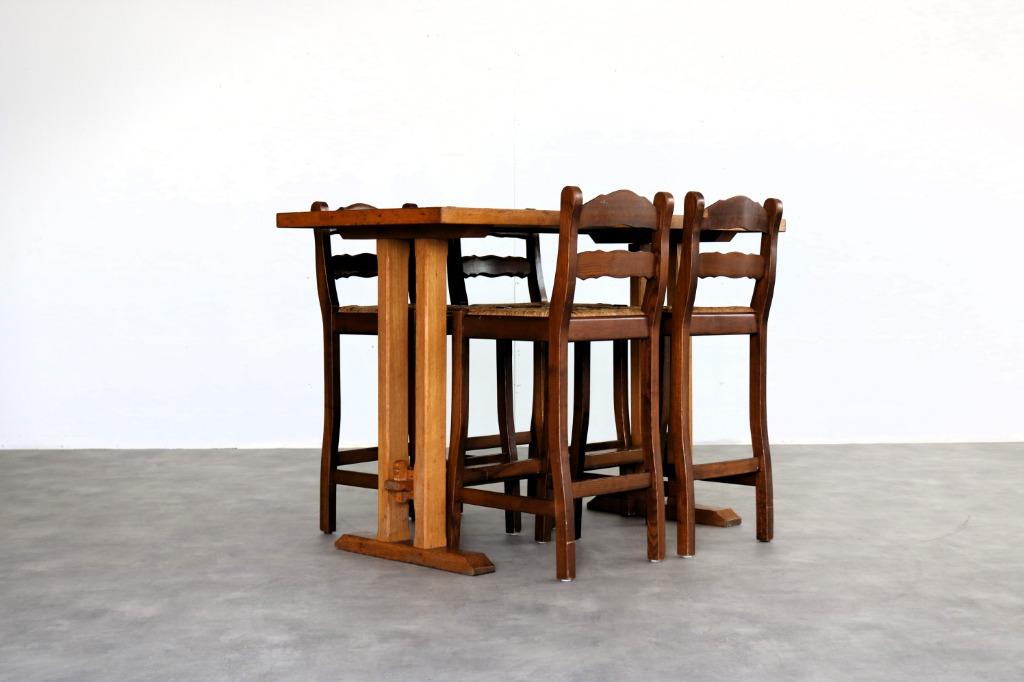 vintage bartafel met stoelen | eettafel | barkrukken | jaren, Gebruikt, Timbeije@hotmail.com, Ophalen of Verzenden, Lemmer