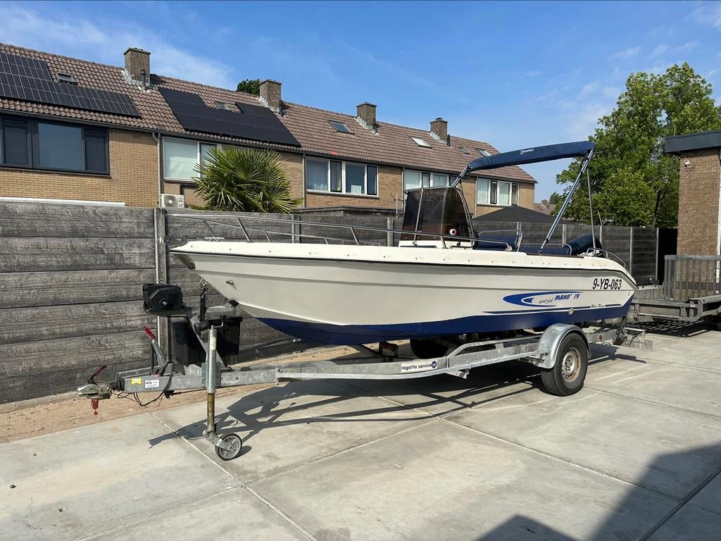 Consoleboot Mano Marine sport fish 19, Watersport en Boten, 70 tot 120 pk, Ophalen of Verzenden, Zo goed als nieuw, Buitenboordmotor