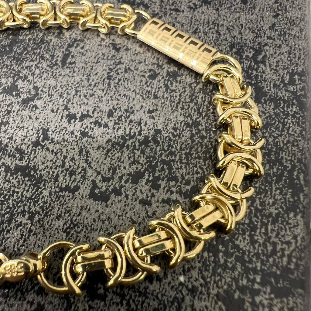 14 karaat gouden armband koningsschakel model, Ophalen of Verzenden, Nieuw, Goud