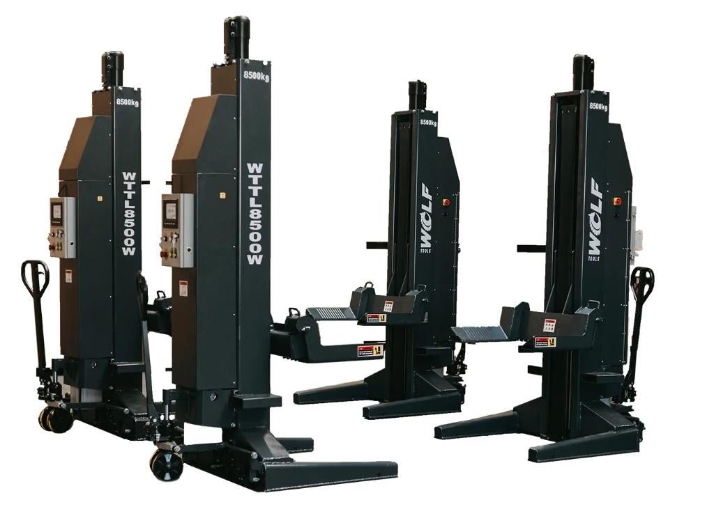 Demo set mobiele hefkolommen draadloos 4x 8,5 ton liften, Auto diversen, Paderbornstraat 1, Info@wolftools.nl, Wolf Tools, Ophalen of Verzenden