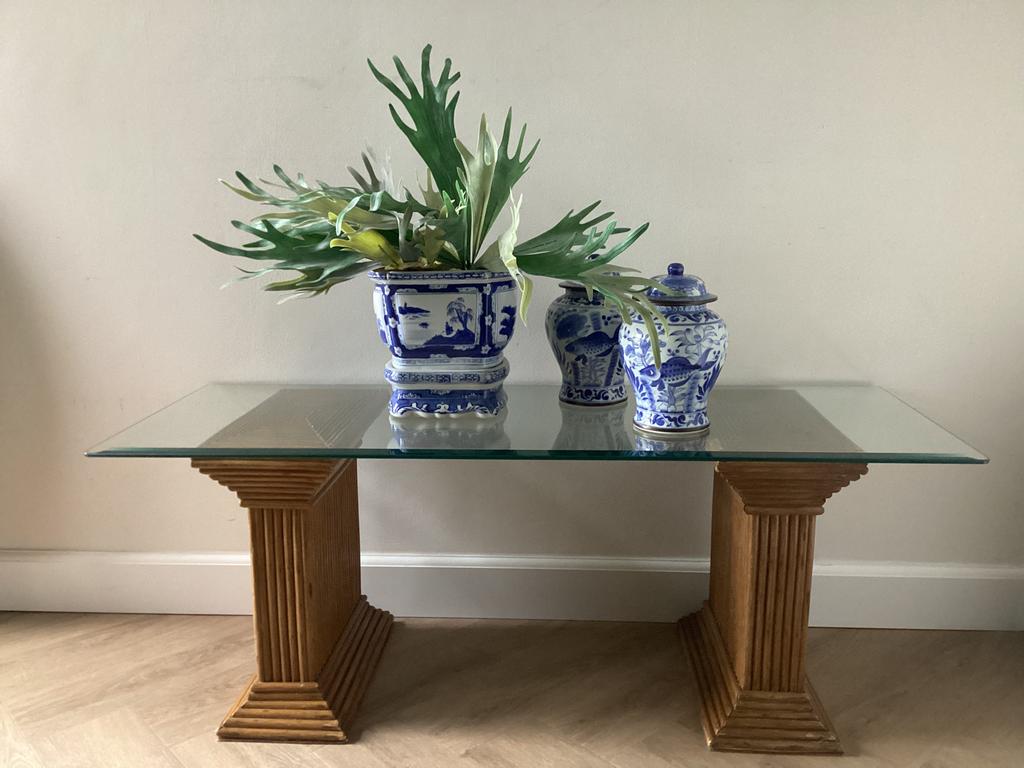 POTLOODRIET ROTAN SIDETABLE SALONTAFEL STYLE  CRESPI, Ophalen, 100 tot 150 cm, 50 tot 100 cm, Zo goed als nieuw