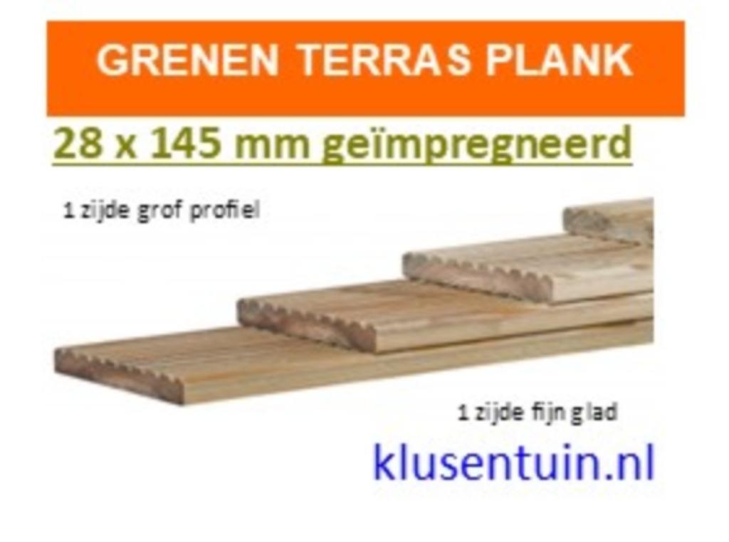 Grenen vlonderplanken 28 x 145 mm  AKTIE !!, Ophalen, Nieuw, Hout