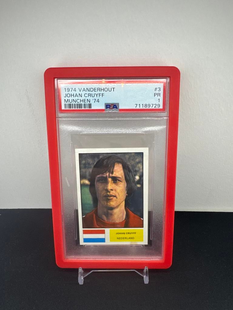 Johan Cruyff Vanderhout '74 PSA 1, Verzamelen, Sportartikelen en Voetbal, Ophalen of Verzenden, Gebruikt, Ajax, Spelerskaart
