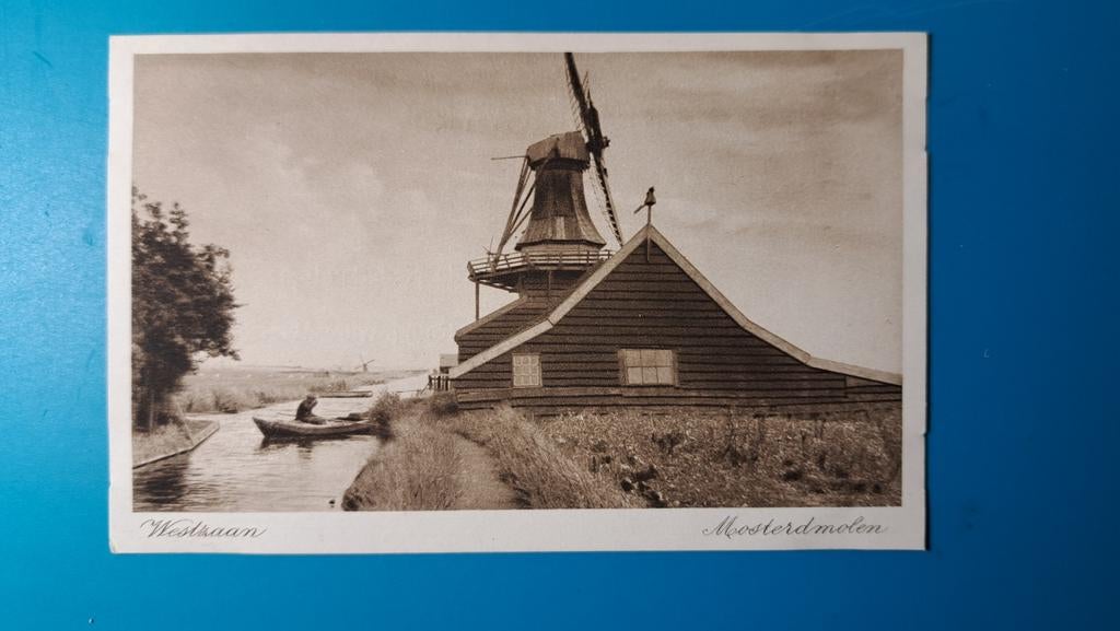 Westzaan molen De Mosterdmolen. Promotiekaart, Ophalen of Verzenden, Voor 1920, Ongelopen, Zuid-Holland