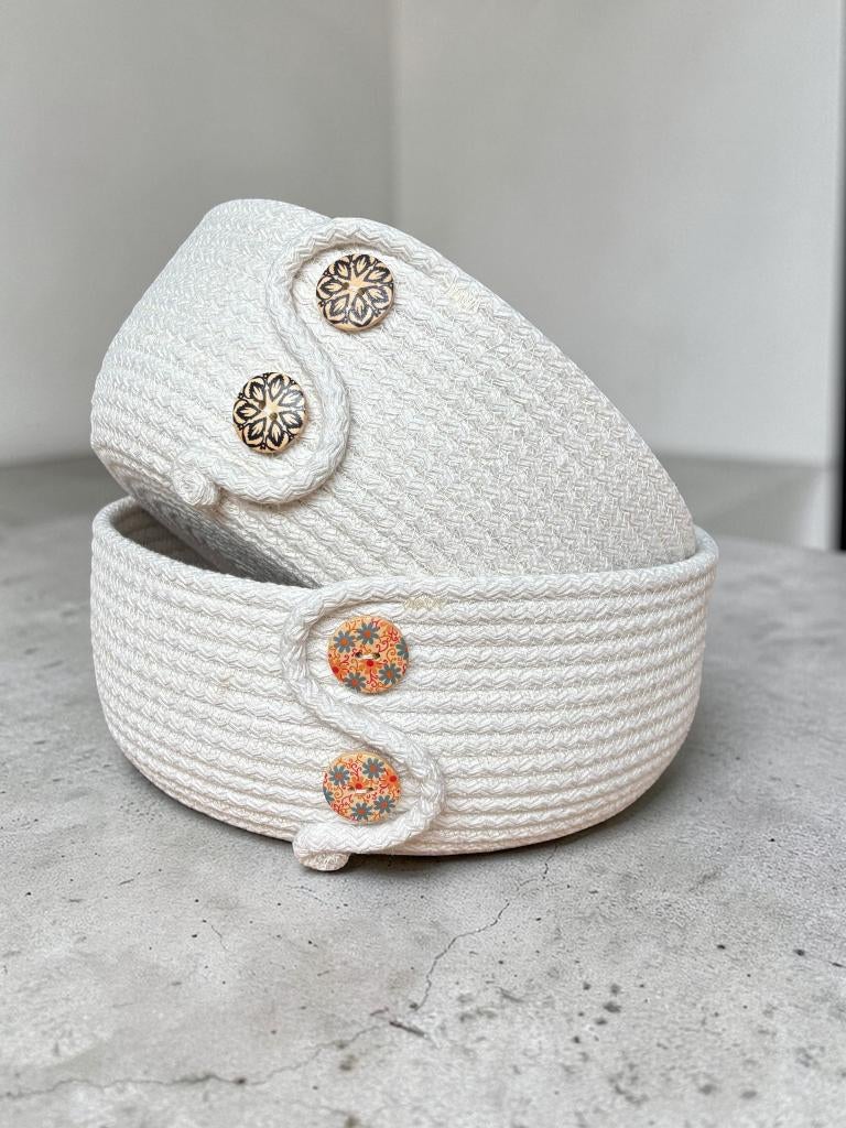 Handgemaakte manden 10x Ø 24cm, Overige materialen, Mand, Rond, Nieuw