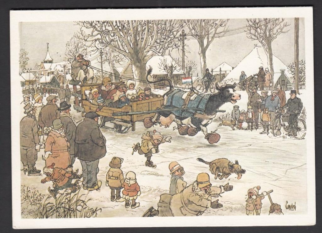 Schaatsen Kunst Jan Sanders Tekst: De familie Lieveleven enz, Verzamelen, Ophalen of Verzenden, 1980 tot heden, Ongelopen, Sport en Spel