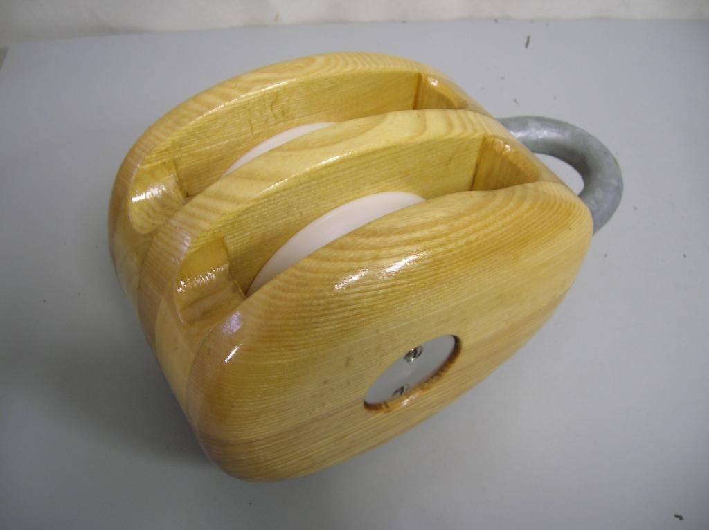 Houten Dubbelschijfs Blokken, Katrollen, 18 - 20 mm, Ophalen of Verzenden, Nieuw, Lijn of Blok