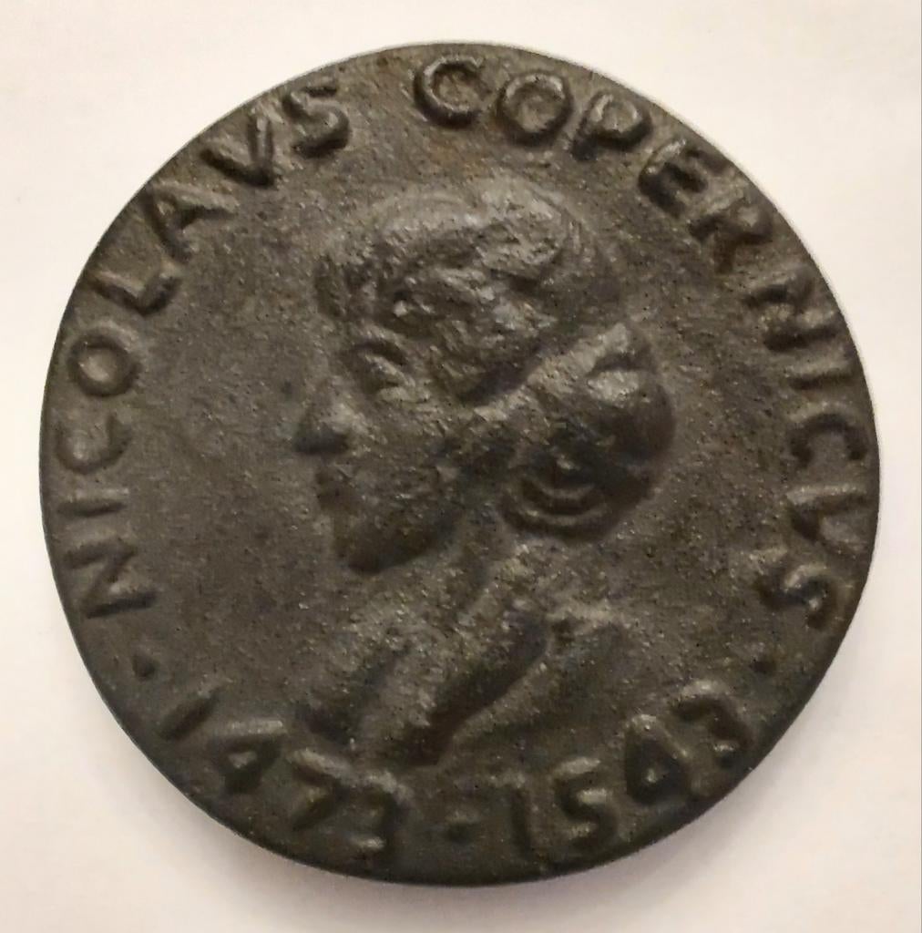 DRU Copernicus penning 1969 gietijzer t.e.v. maanlanding, Postzegels en Munten, Penningen en Medailles, Overige materialen, Nederland