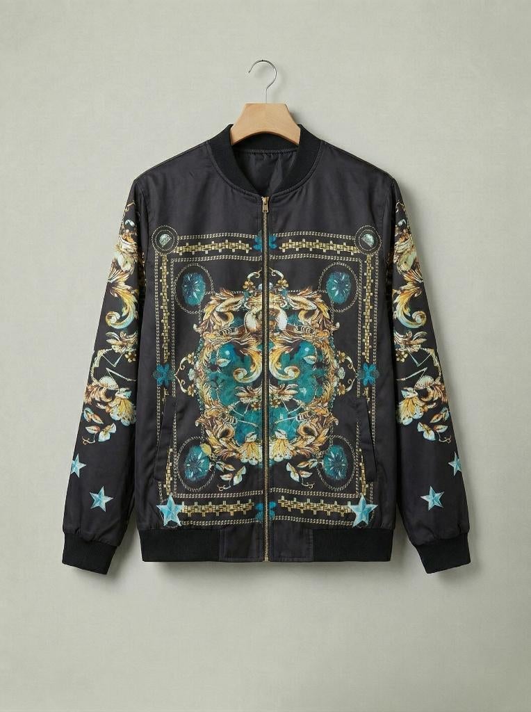 Zomer jasje in baseball fit met opvallende print | Nieuw, Kleding | Heren, Jassen | Zomer, Overige kleuren, Maat 48/50 (M), Geen merk