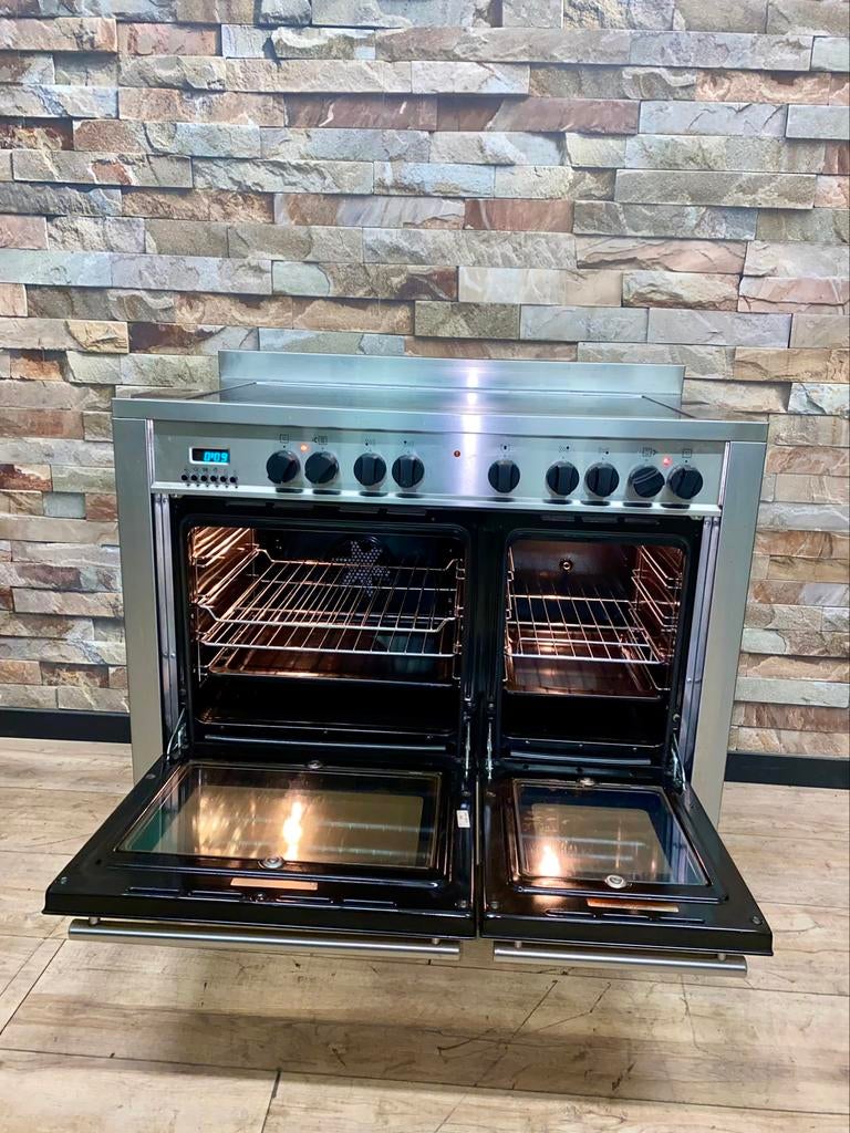 Luxe Boretti M-System keramisch 5 zones RVS 2 ovens 100 cm, Fornello Esperta, Grill, Ophalen of Verzenden, Zo goed als nieuw