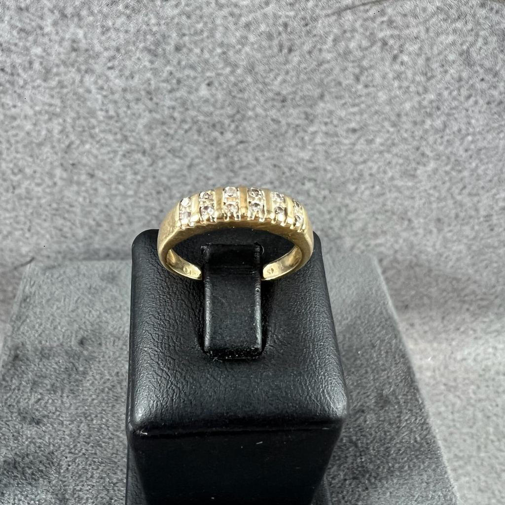 Gouden Ring | 14k* | 2,65g | bandr briljanten |m15,5| 401693, Sieraden, Tassen en Uiterlijk, Ringen, Gebruikt, Ophalen of Verzenden