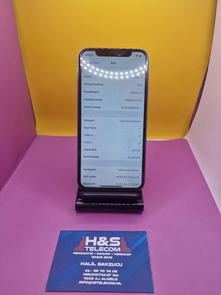 Iphone X, wit, 64GB, 2x €120 perstuk., Telecommunicatie, Mobiele telefoons | Apple iPhone, Ophalen of Verzenden