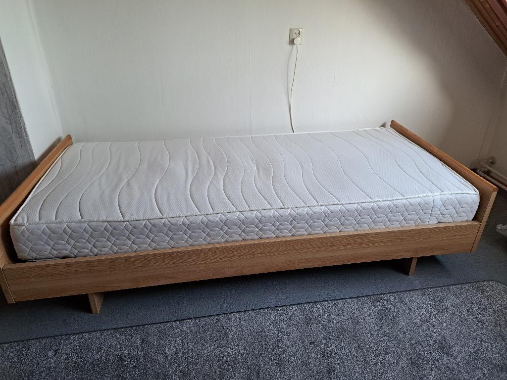 1 persoonsbed met Auping spiraalbodem te koop, Ophalen, Overige materialen, Gebruikt, 90 cm