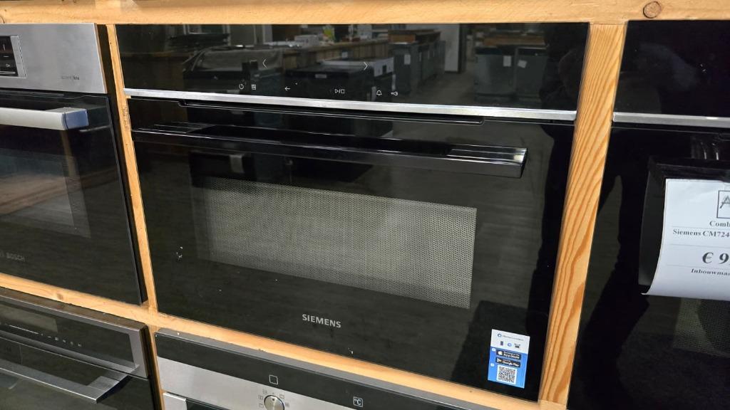 Siemens inbouw combi-magnetron CM724G1B1S //DEMOMODEL//, Ophalen, Minder dan 45 cm, Oven, Refurbished