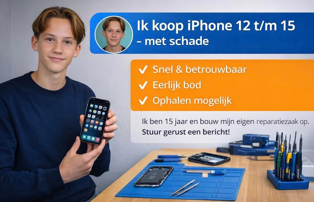 Gezocht: iPhone 12 t/m 15 (ook Pro & Pro Max), Telecommunicatie, Mobiele telefoons | Apple iPhone, Ophalen of Verzenden