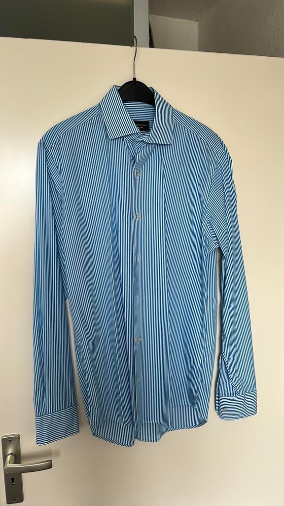 Distinction McGregor overhemd Maat 39 tailored fit, Kleding | Heren, Verzenden, Zo goed als nieuw, Blauw, Halswijdte 39/40 (M)