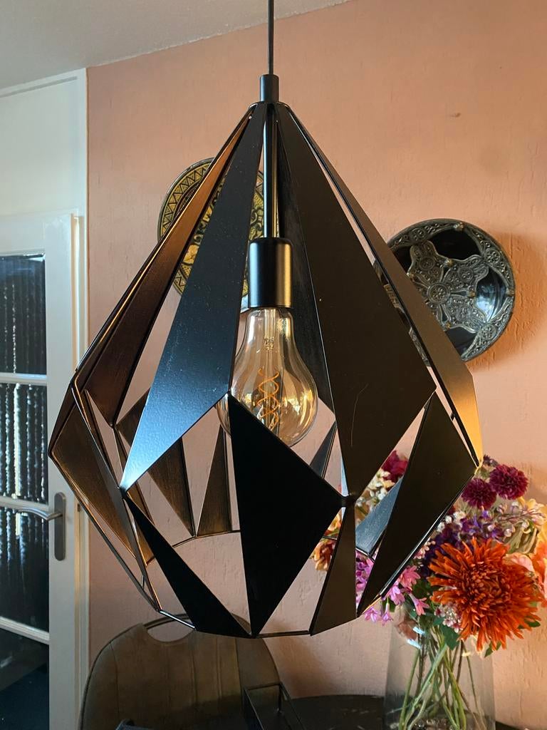 Eglo Carlton Hanglamp Groot - Zwart/Brons - Prima Staat, Ophalen, Gebruikt, Metaal, Minder dan 50 cm