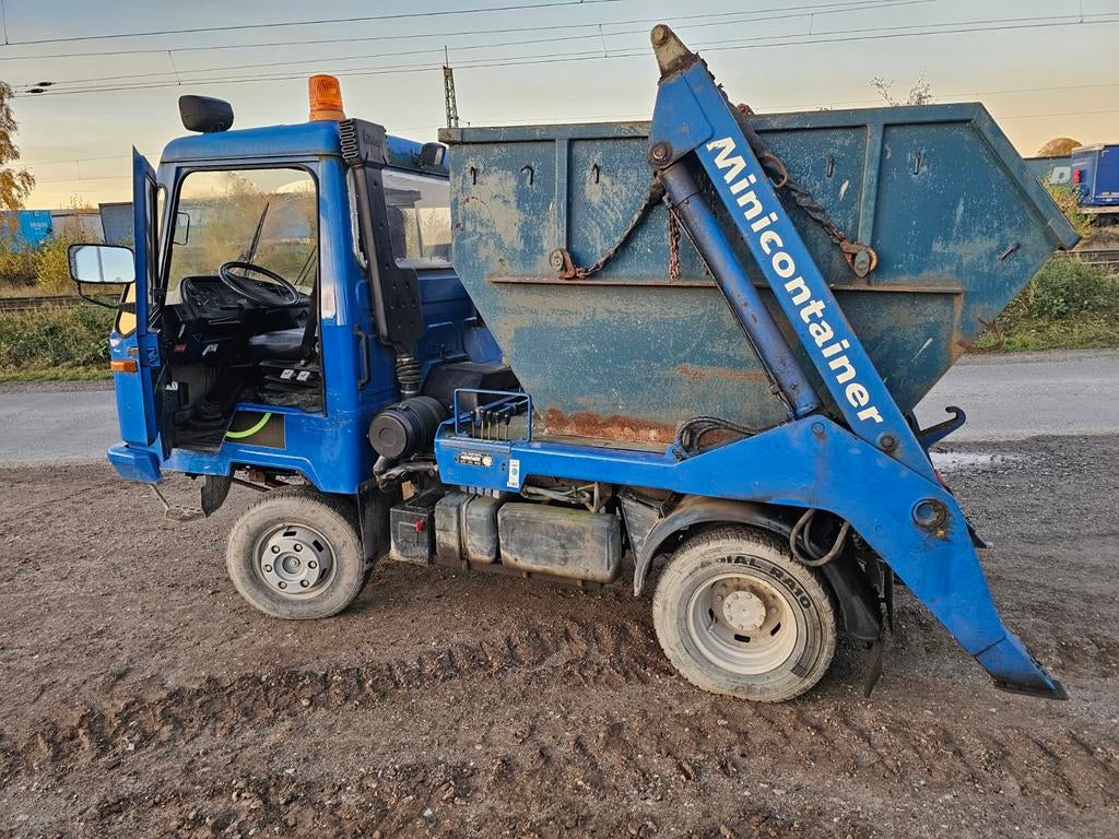 Multicar M26 4x4 Containerwagen Portaalarm geen Haakarm, Auto's, Vrachtwagens, Zwart, Blauw, Leder, Bedrijf