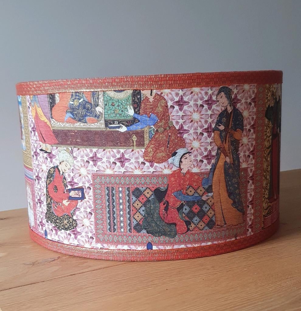 Nieuwe lampenkap 35 x 20 cm, afgewerkt met gouddraad band, Ophalen of Verzenden, Nieuw, Rond, Minder dan 25 cm