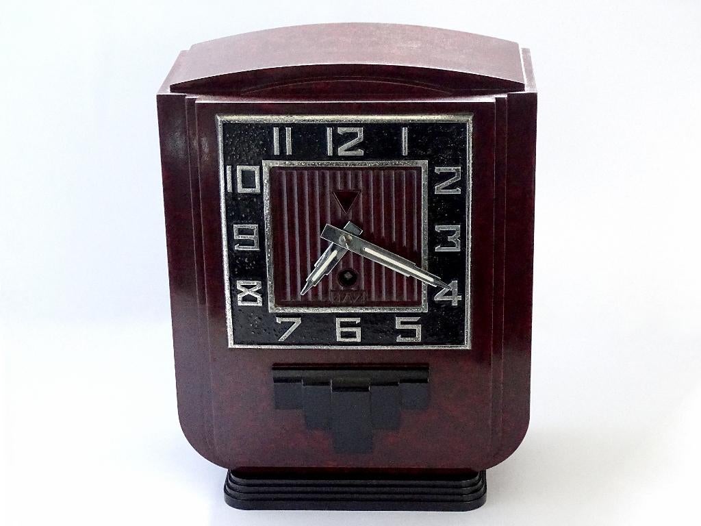 Prachtige grote Bakeliet Art Deco Jaz Klok, Antiek en Kunst, Verzenden