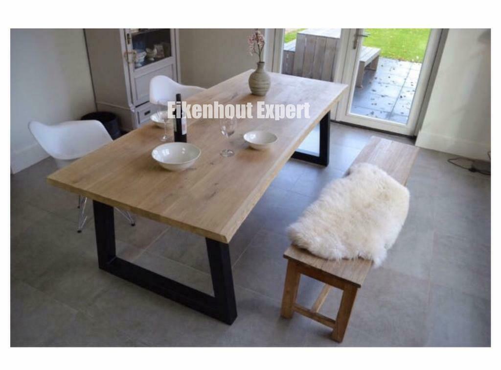 Foto 8 van Eiken Boomstam Tafel Eettafel Massief Eikenhout Hout KORTING