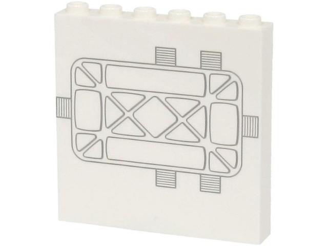 Lego Paneel 1x6x5 Tantive IV print wit 4 stuks (new), Ophalen of Verzenden, Nieuw, Losse stenen, Lego