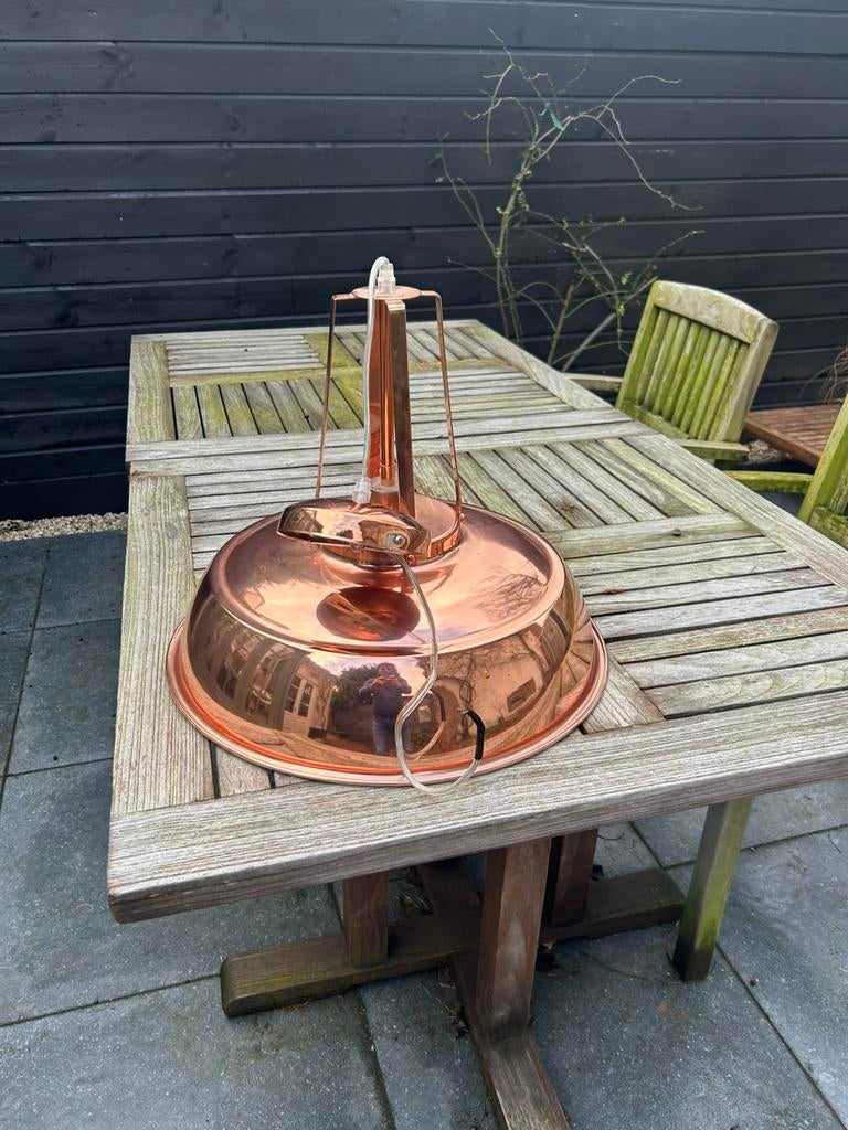 Chericoni koperkleurige hanglamp dia 45cm, Ophalen, Zo goed als nieuw, Rond