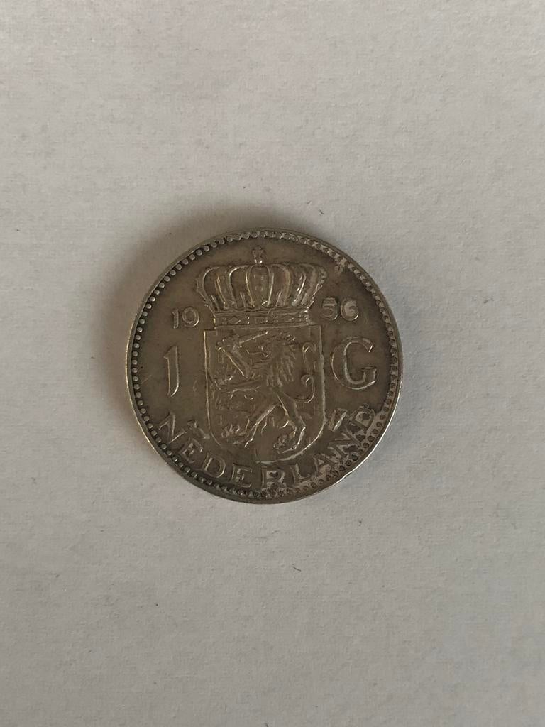 1 gulden 1956, 1 gulden, Koningin Juliana, Zilver, Ophalen of Verzenden
