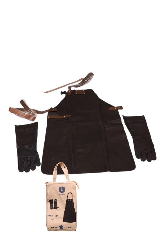 Echt Leder BBQ Schort met Handschoenen, Ophalen of Verzenden, Nieuw, Onbekend