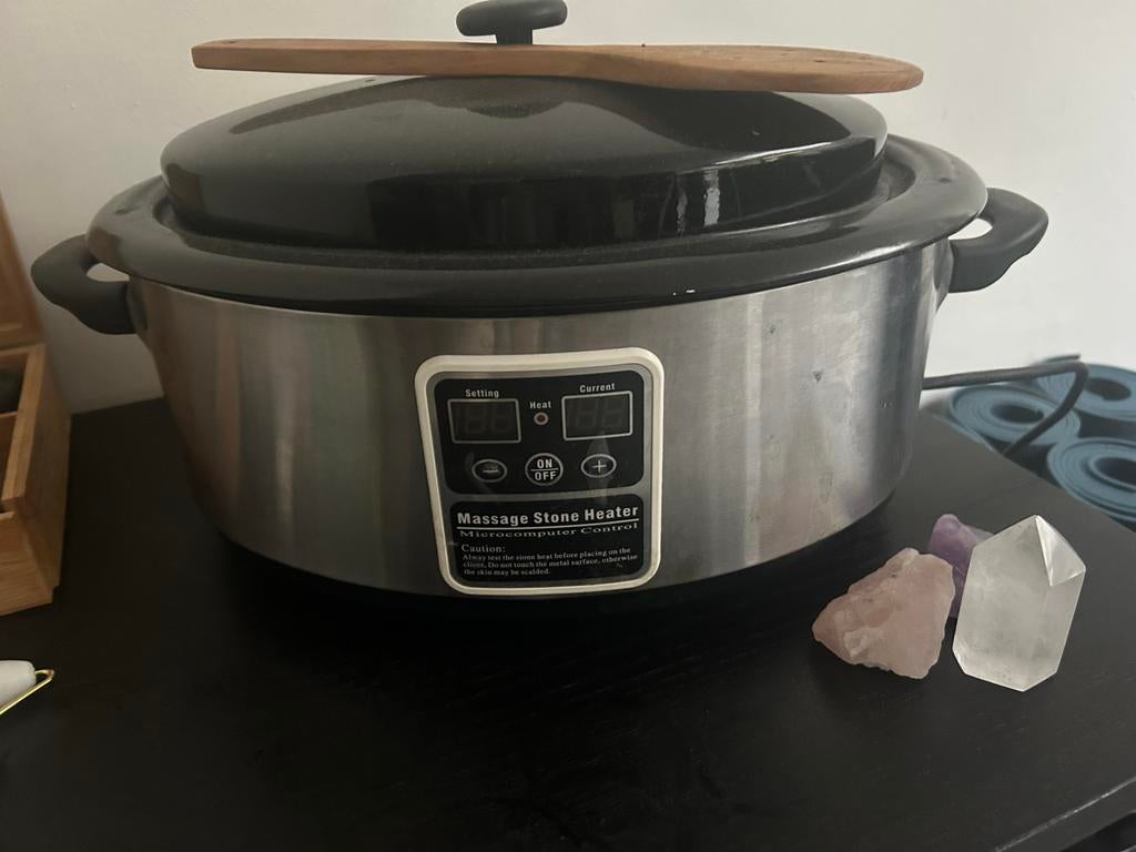 Hotstone pan met basaltstenen - werkt perfect!, Ophalen of Verzenden, Gebruikt, Overige