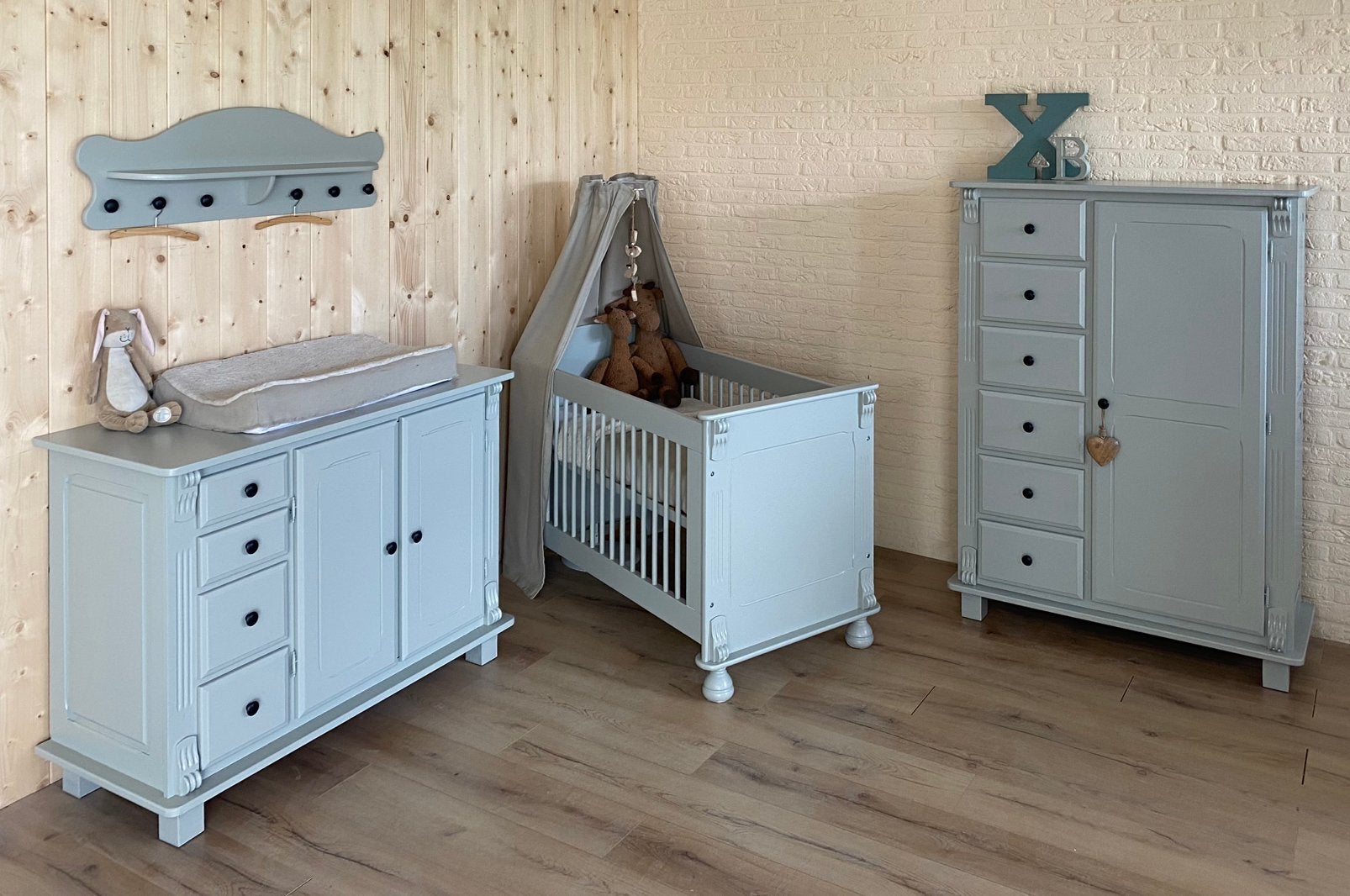 Landelijke babykamer – 4-delige set, Ophalen, Zo goed als nieuw, Jongetje of Meisje