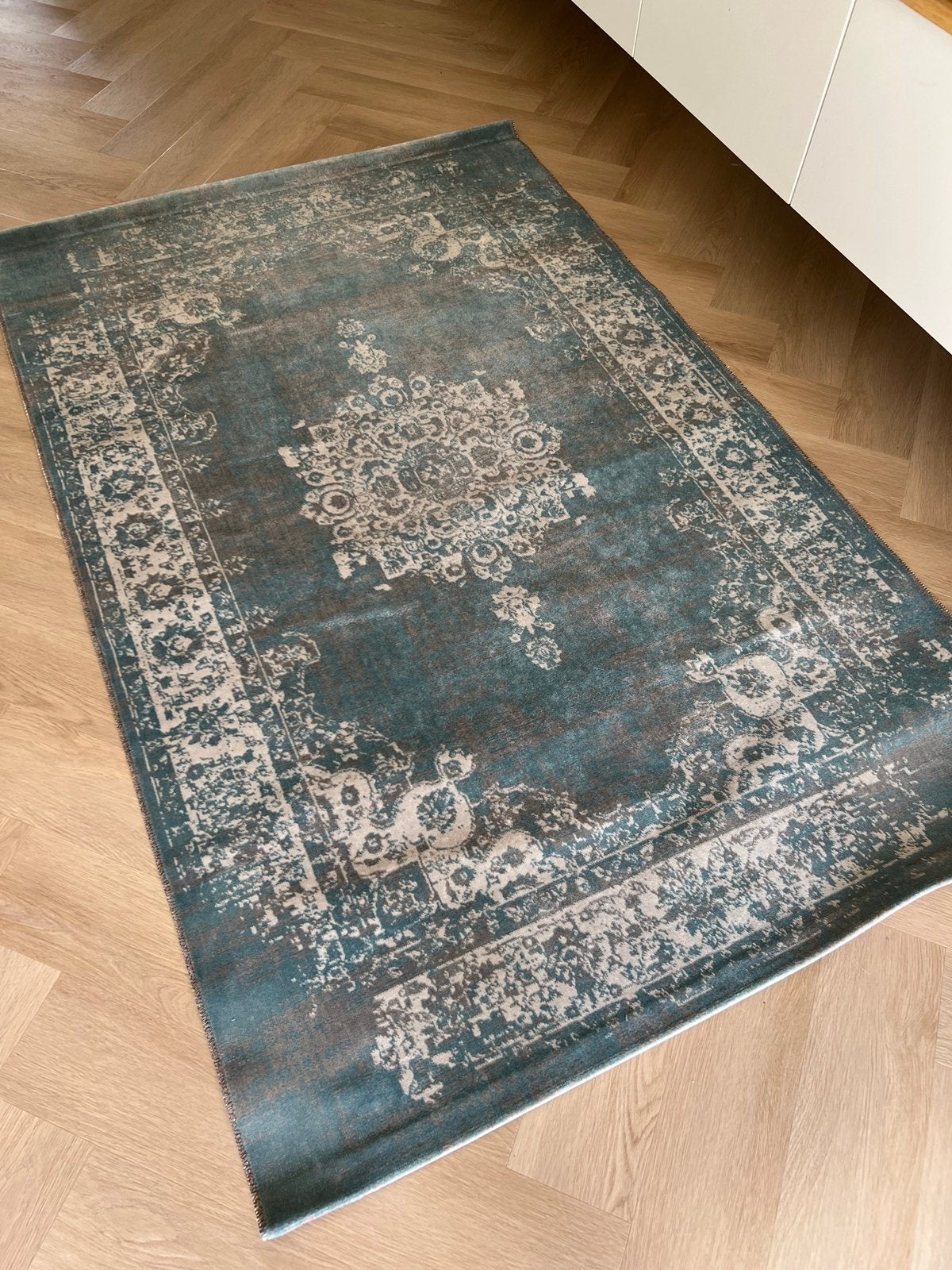 Lifa Living Cool Vintage vloerkleed 133x200 grijs blauw, Ophalen, 100 tot 150 cm, Zo goed als nieuw, Rechthoekig