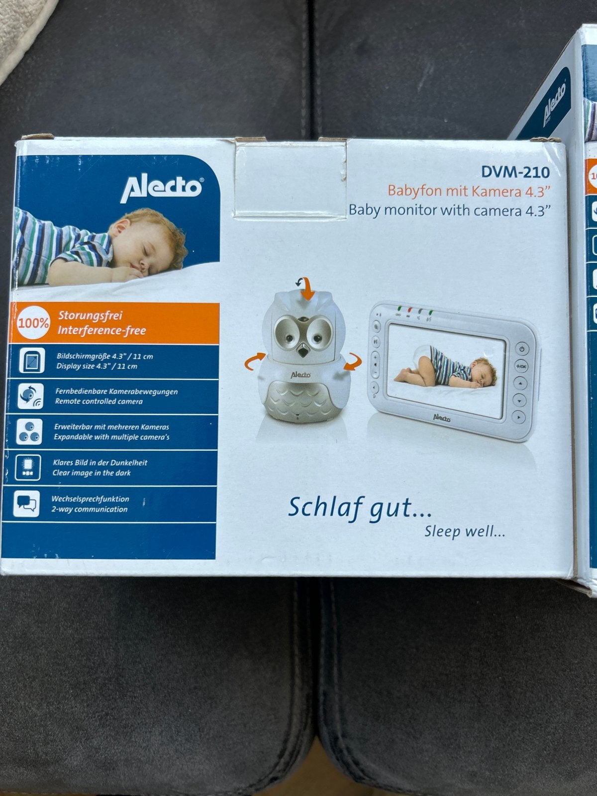 Alecto DVM-210 Babyfoon met camera 4.3" (defect), Ophalen of Verzenden, Gebruikt, 250 meter of meer, Camera