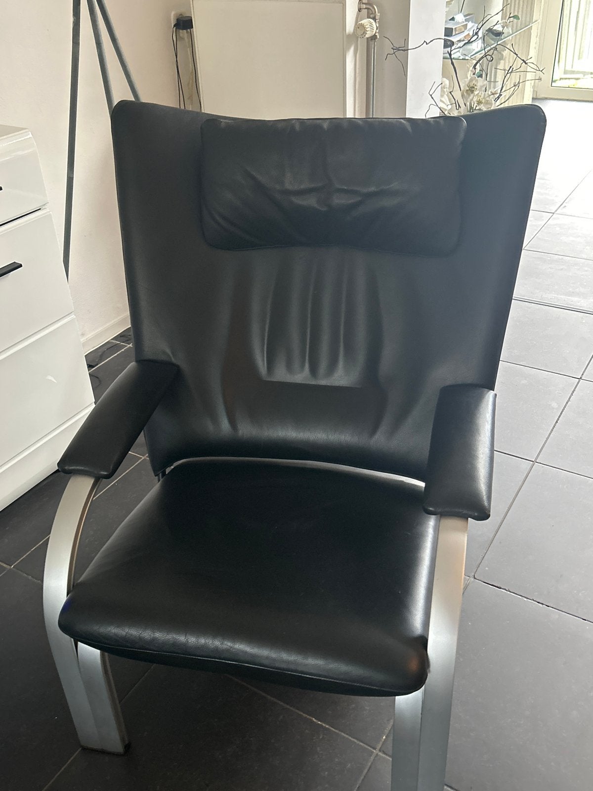 Set van 2 WK Wohnen Design stoelen - Zeer goede staat, Huis en Inrichting, Twee, Zwart, Leer, Ophalen of Verzenden