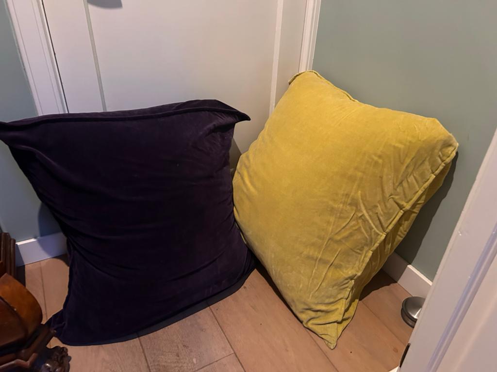 Luxe XXL Loungekussens 80x80 cm - 100% Katoen Velours, Huis en Inrichting, Woonaccessoires | Kussens, Ophalen, Zo goed als nieuw