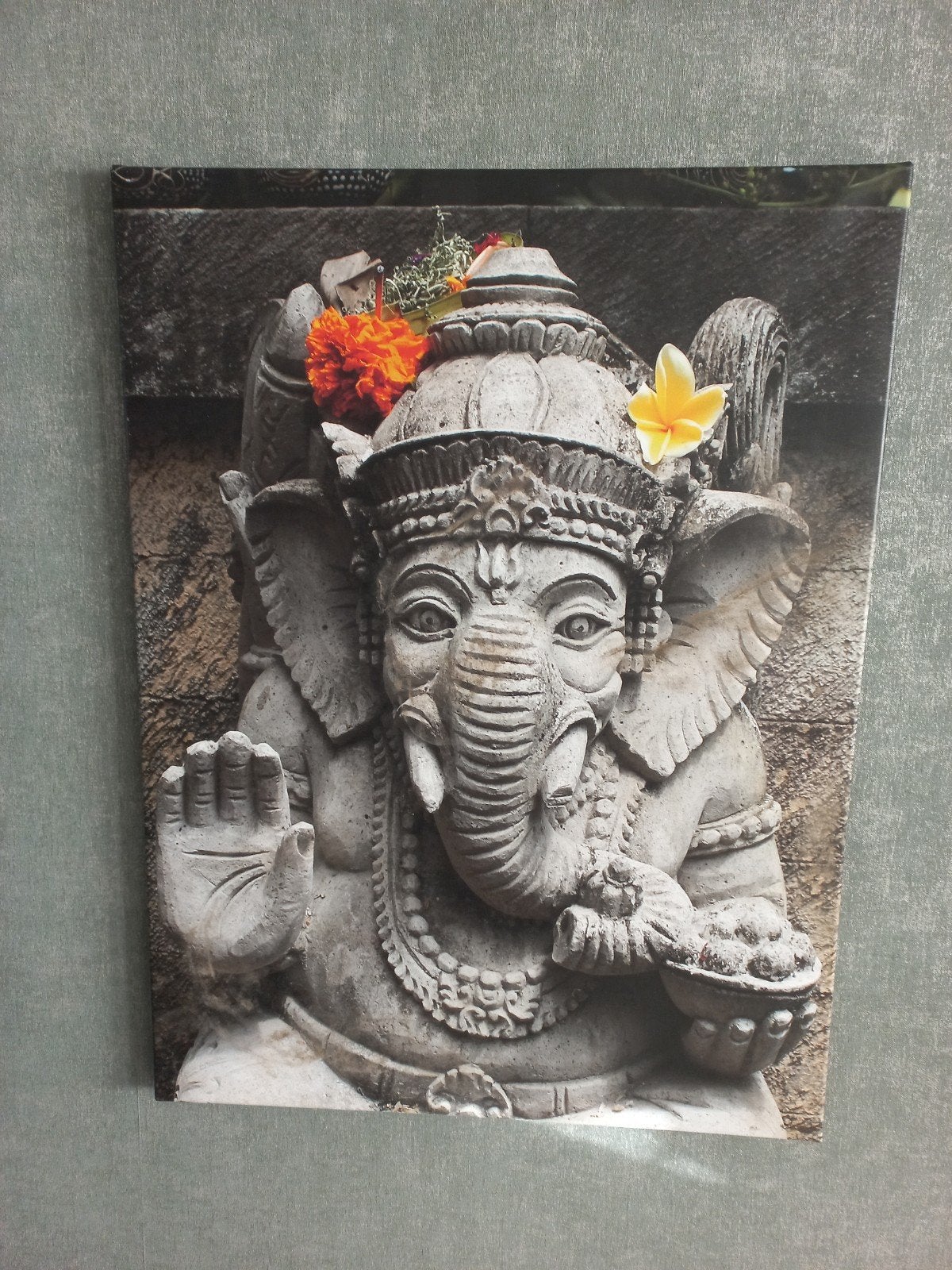 Canvas schilderij met beeld van Ganesha – 60 x 80 cm, Ophalen