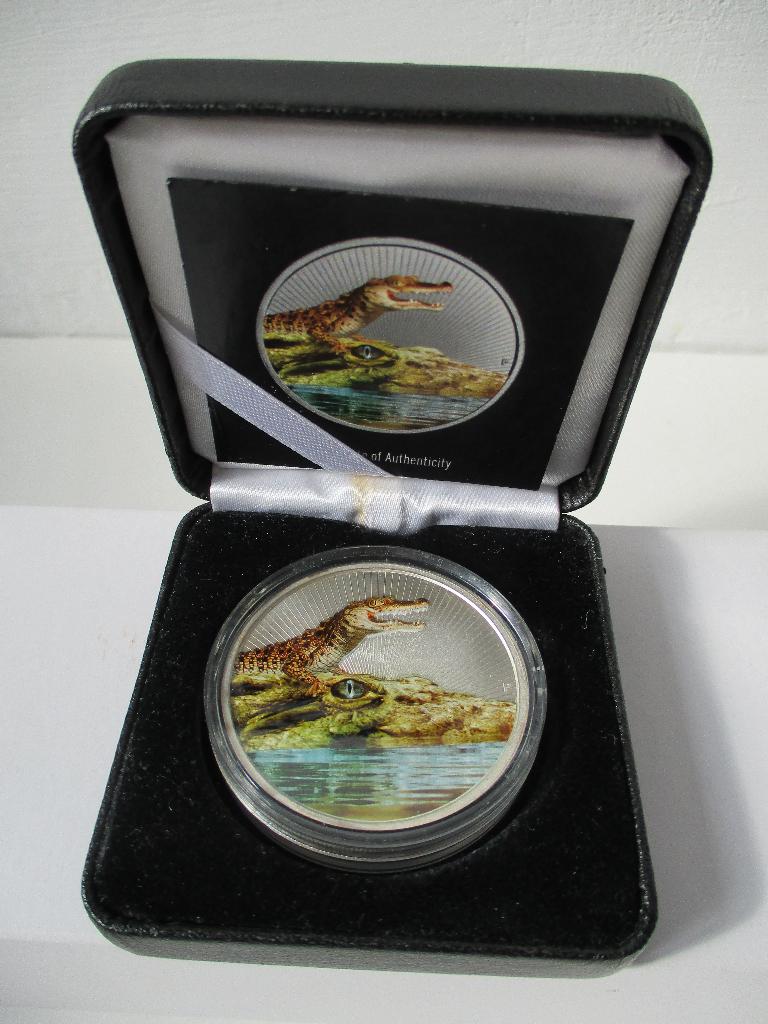 2019 AUSTRALIA Crocodile + baby - 2 Oz silver Piedfort COLOR, Ophalen of Verzenden, Setje