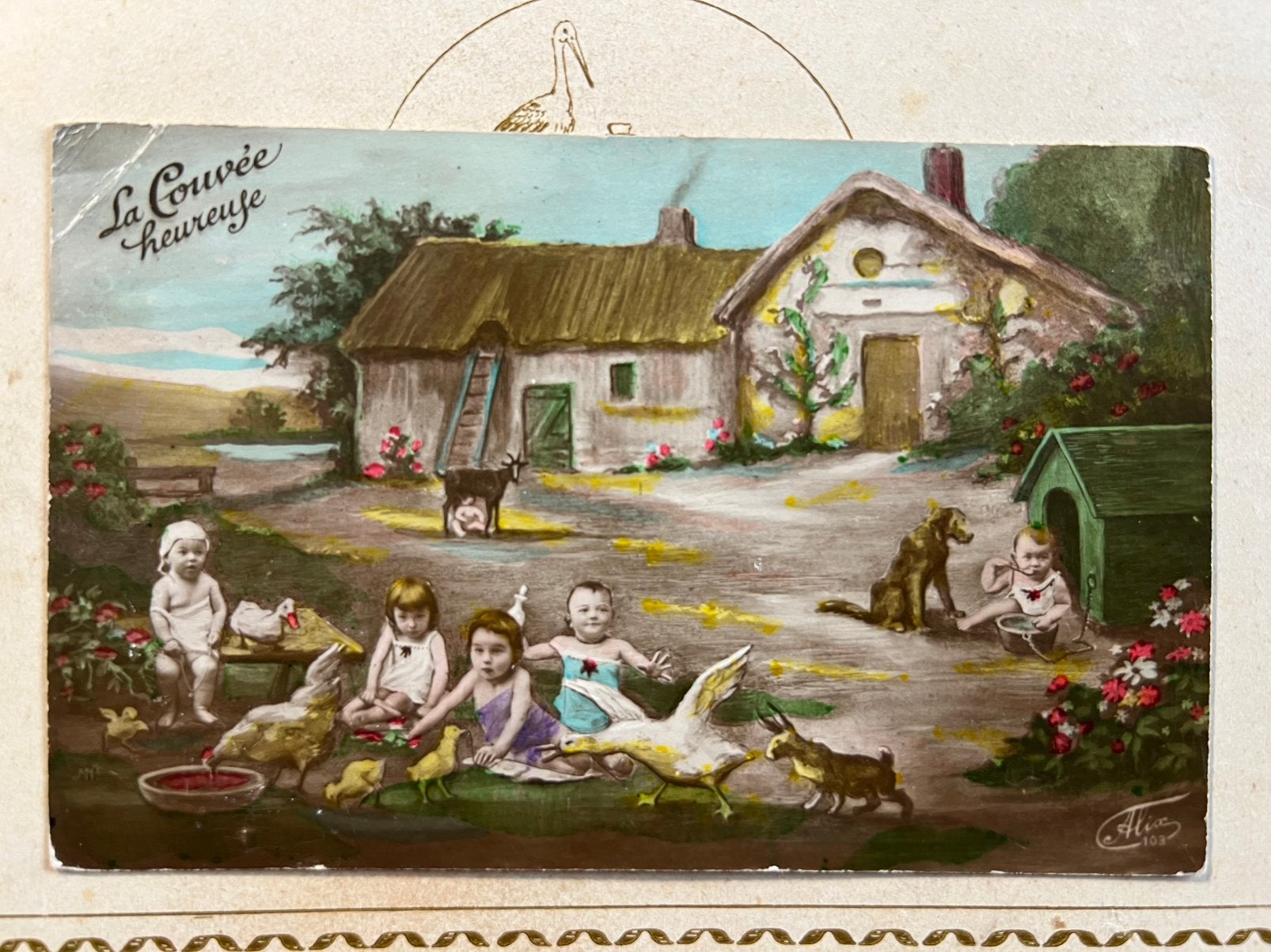 La Couvée heureuse - baby’s (BA), Ophalen of Verzenden, Voor 1920, Gelopen, Kinderen